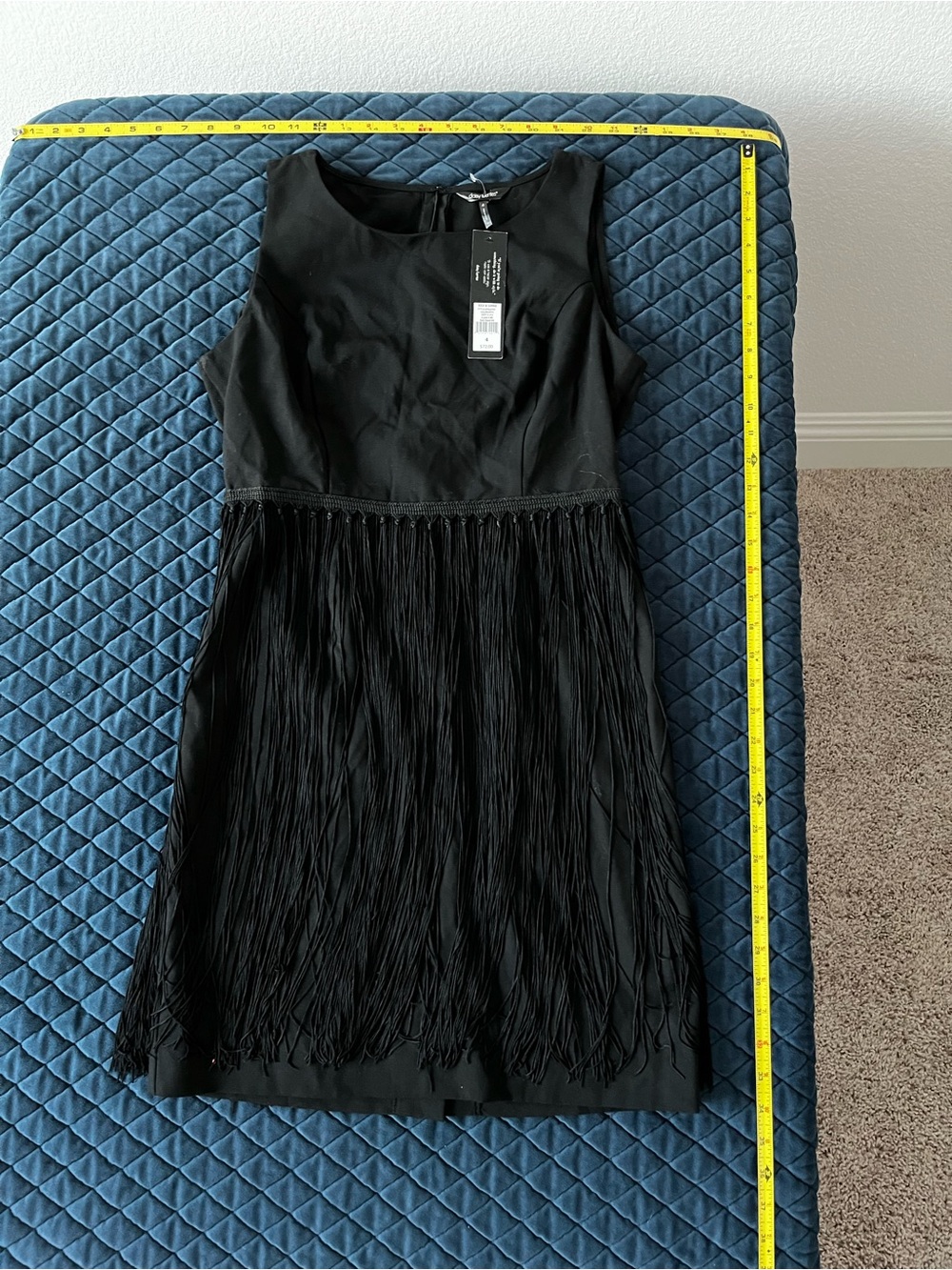 Daisy Fuentes Black Fringe Mini Dress